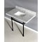 Kingston Brass 36X22 Marble Vanity Top W/ Brass Feet Combo, Marble/ Bronze KVPB3630MBSQ5 - alternate 3